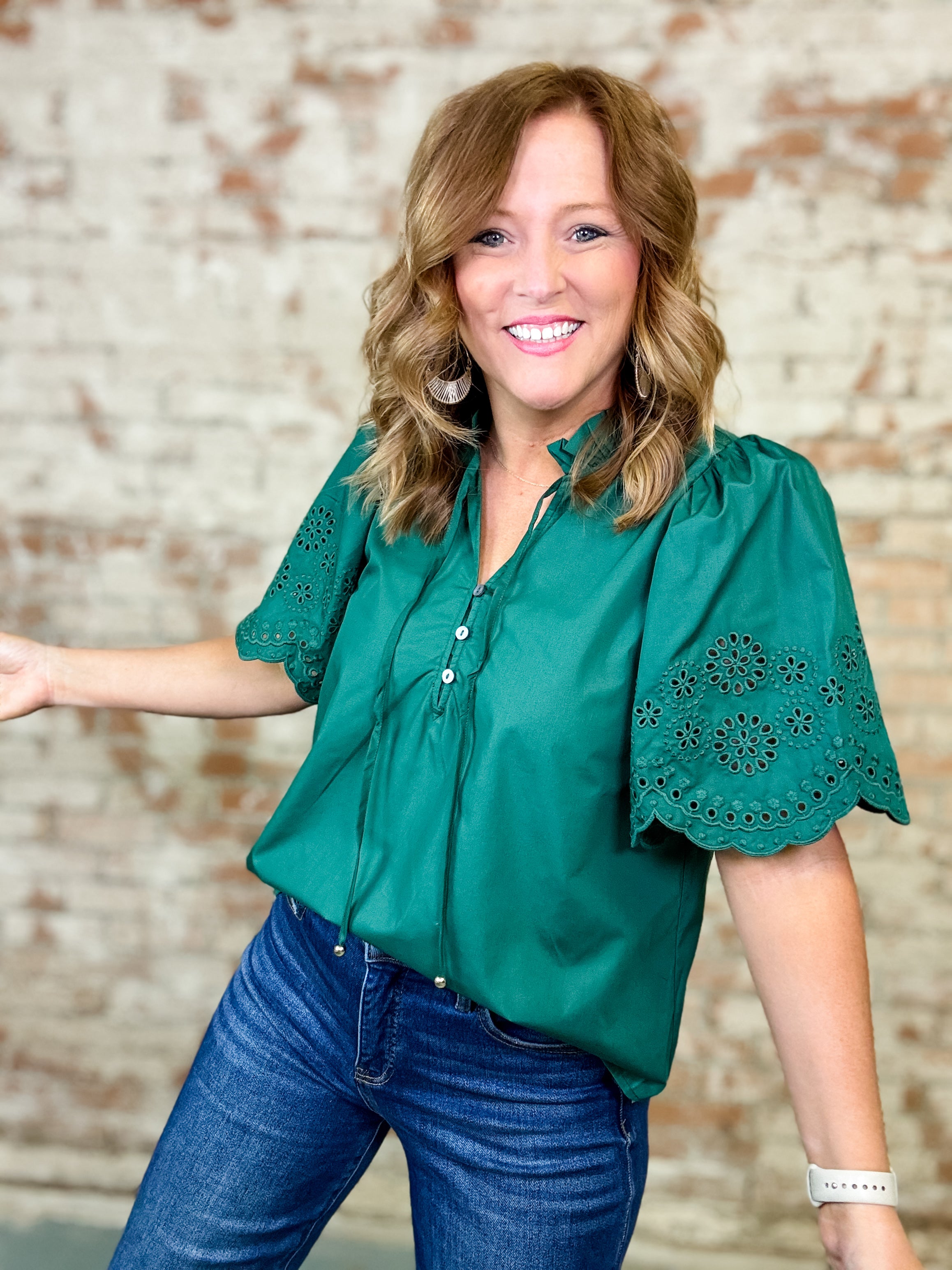 Kari Eyelet Embroidery Top