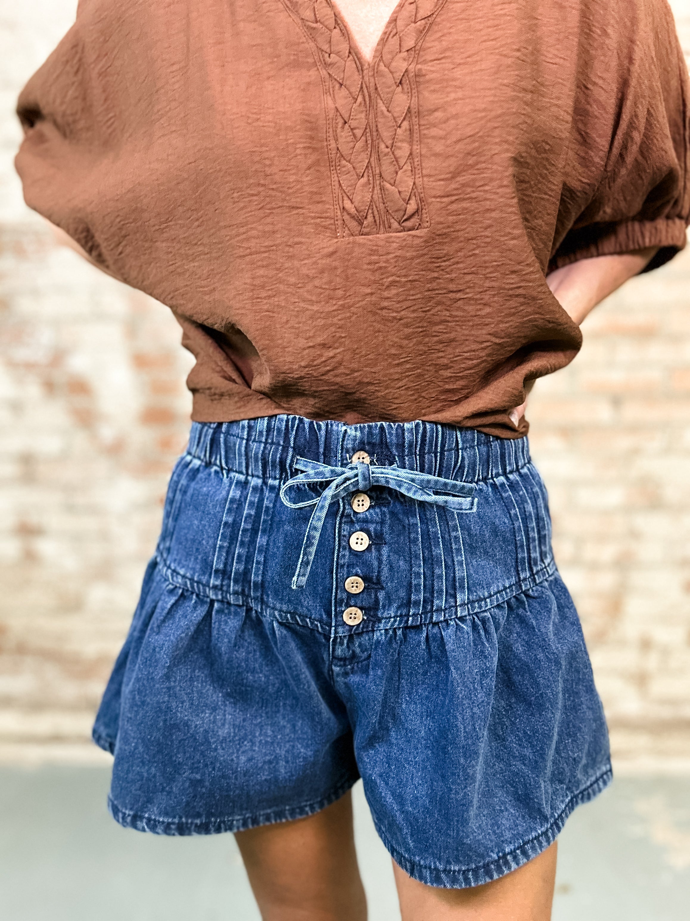 Shayla Flared Denim Shorts-FINAL SALE