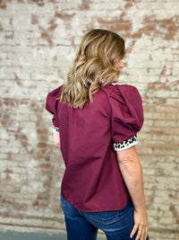 Aster Leopard Trim Top