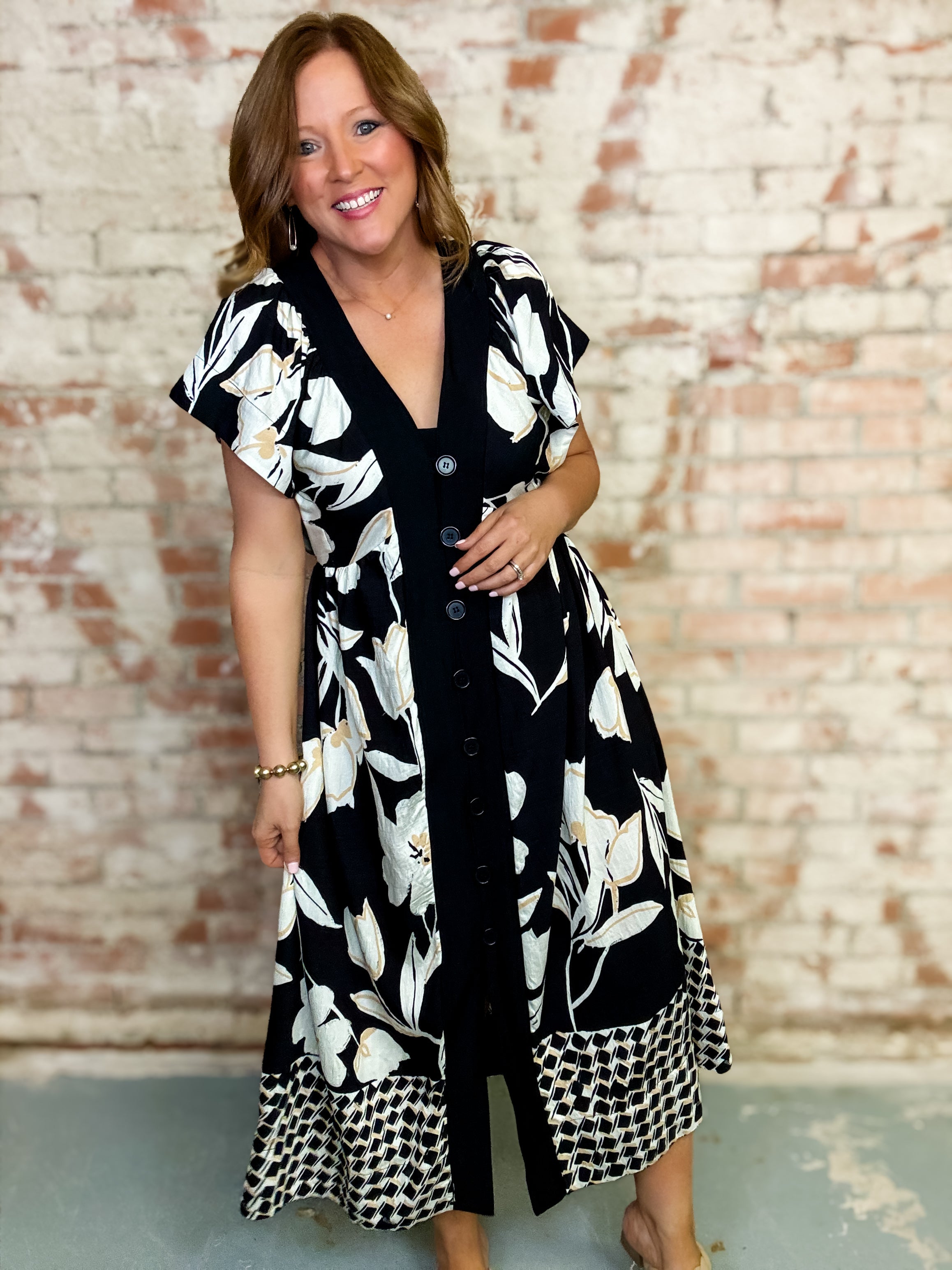 Tabatha Mixed Print Dress
