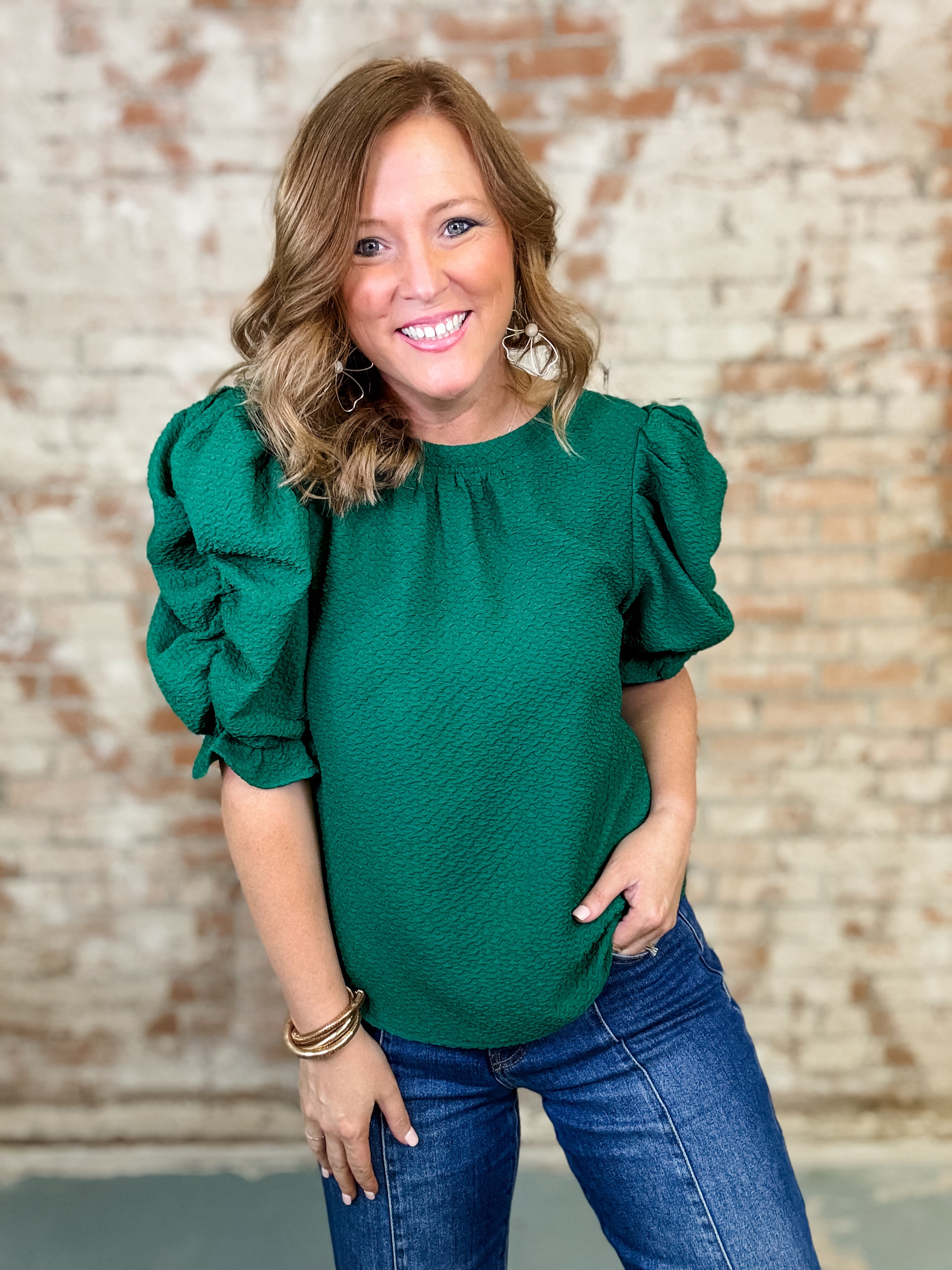 Blaine Ruched Sleeve Top