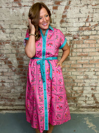 Mandi Button Front Midi Dress