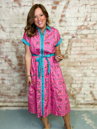 Mandi Button Front Midi Dress