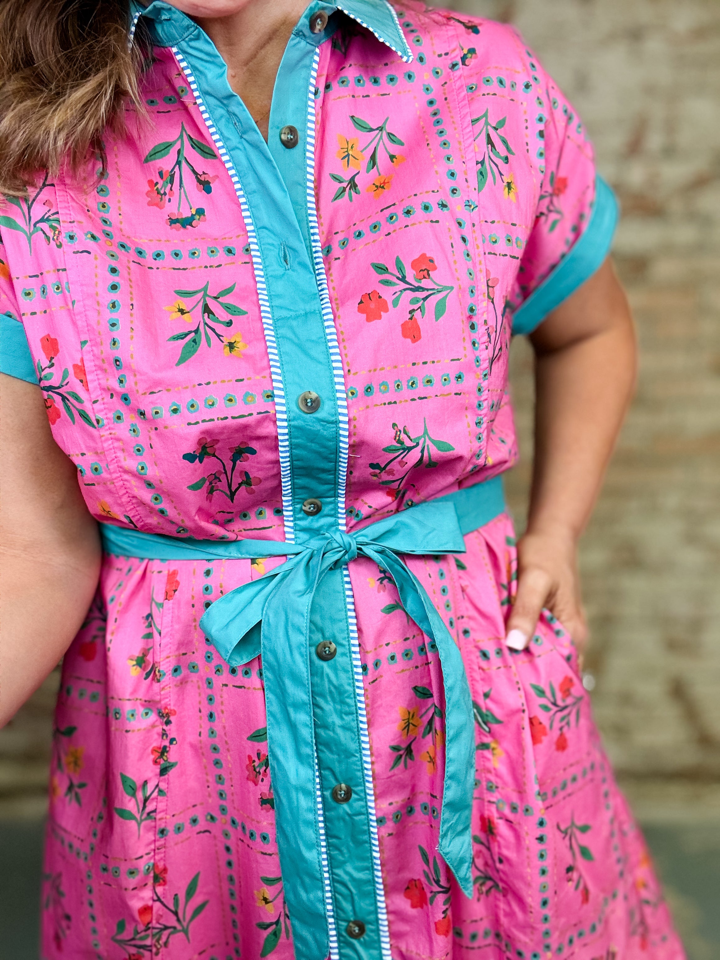 Mandi Button Front Midi Dress