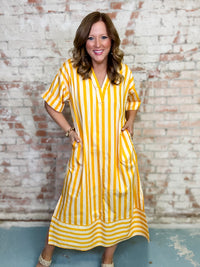 Gina Stripe Midi Dress