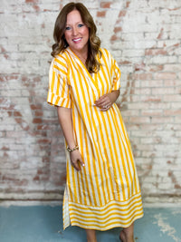 Gina Stripe Midi Dress