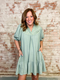 Yasmin Lace Yoke Dress