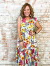 THML Averi Floral Midi Dress - FINAL SALE