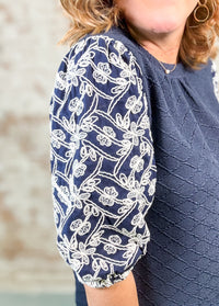 Charlotte Embroidered Sleeve Top