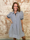 Audrey Stripe Shirt Dress