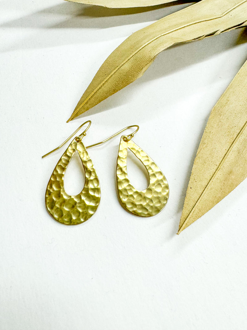 Marilyn Hammered Teardrop Earrings