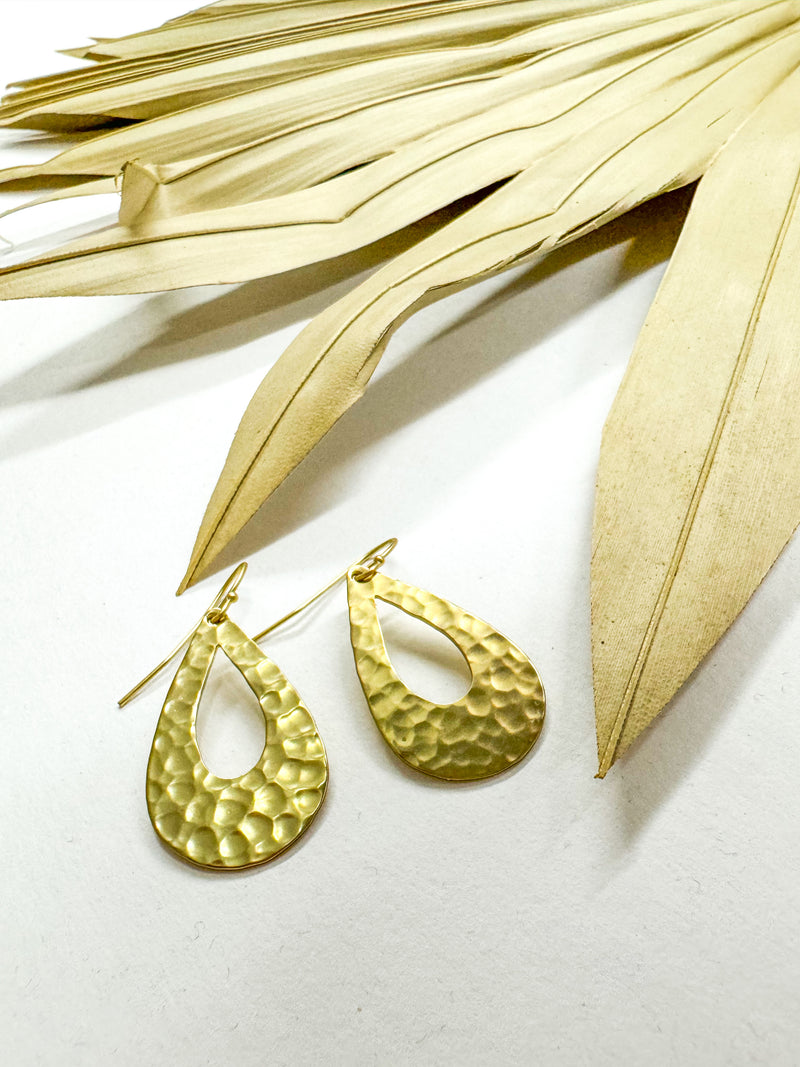 Marilyn Hammered Teardrop Earrings