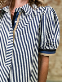 Audrey Stripe Shirt Dress