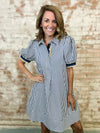 Audrey Stripe Shirt Dress