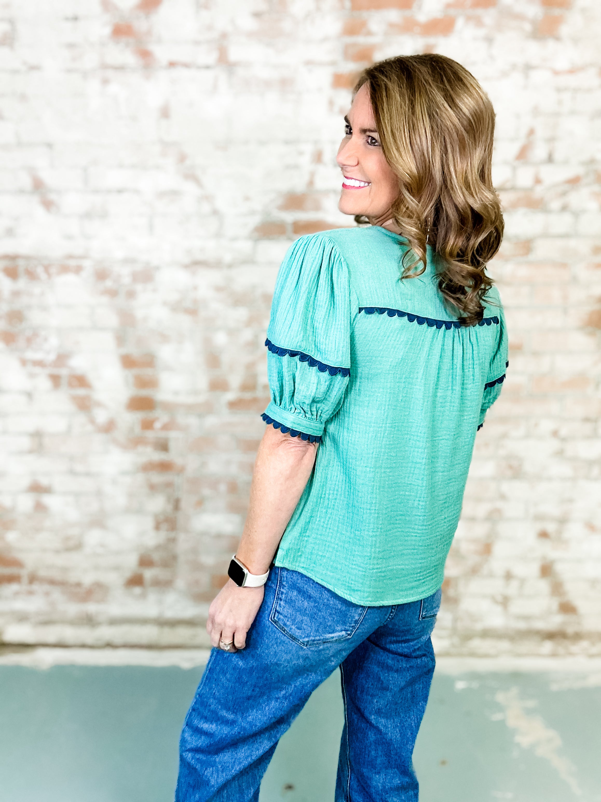 Erin Puff Sleeve Gauze Top