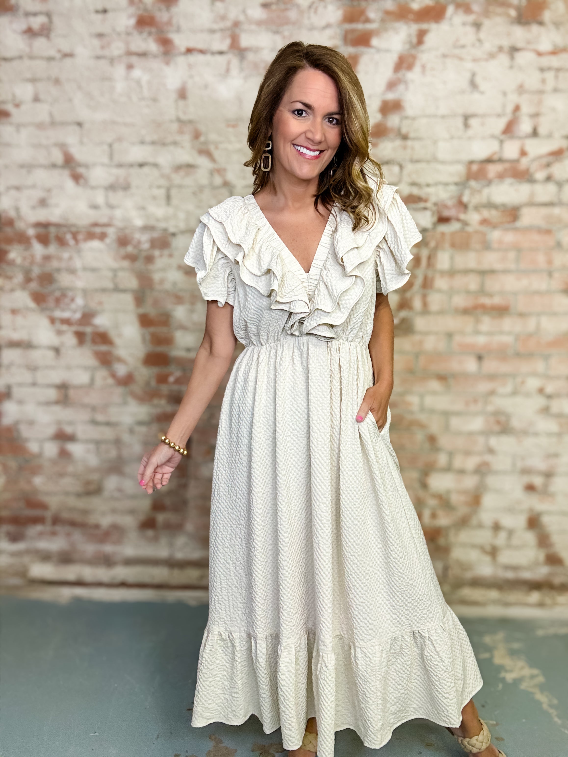 Rosalinda Textured Maxi Dress