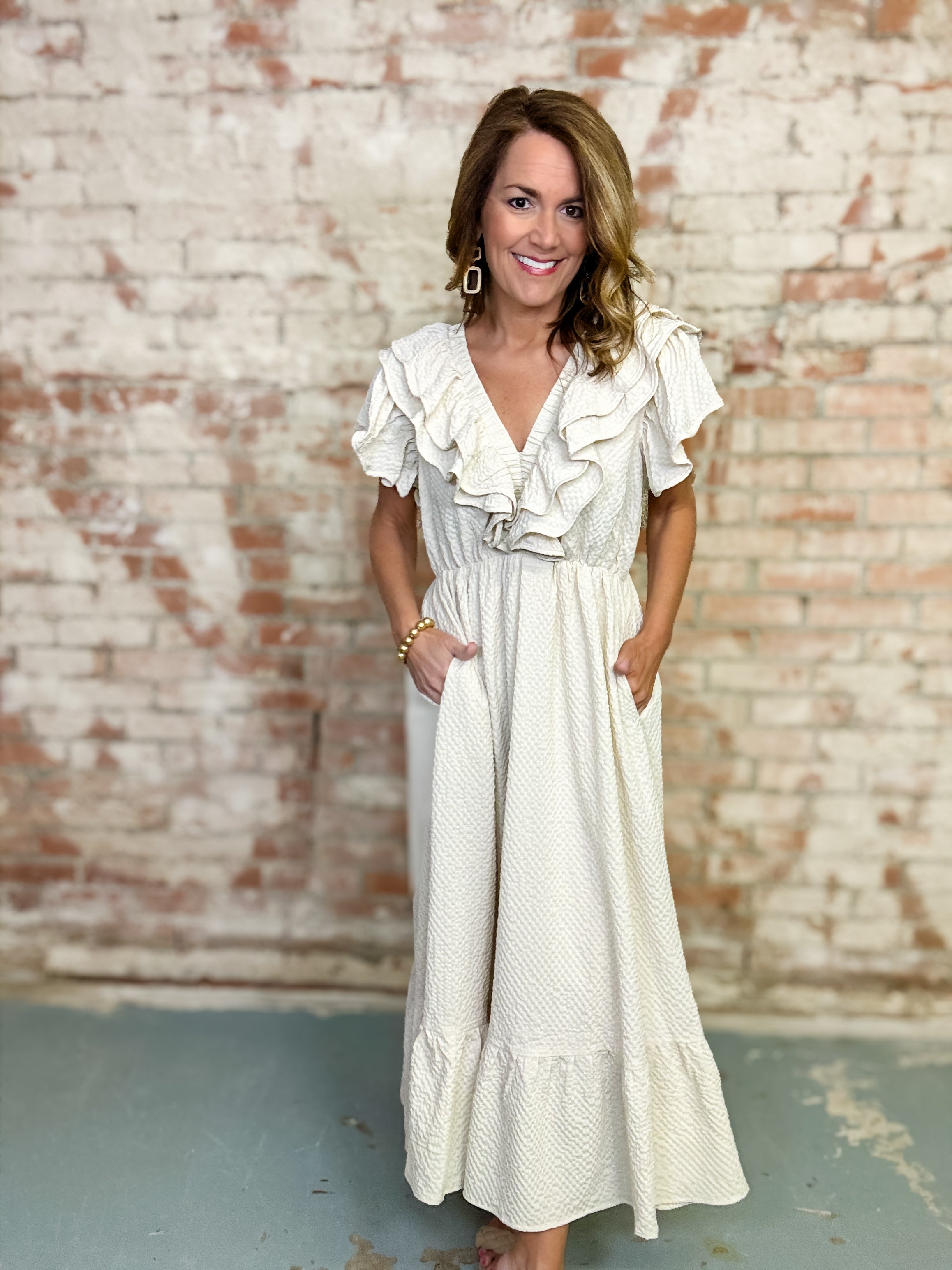 Rosalinda Textured Maxi Dress