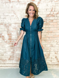 Nina Solid Puff Sleeve Dress