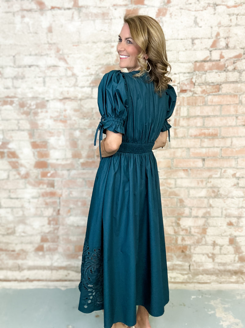 Nina Solid Puff Sleeve Dress