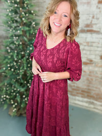 Erica Textured Floral Smocked Tiered Dress - FINAL SALE