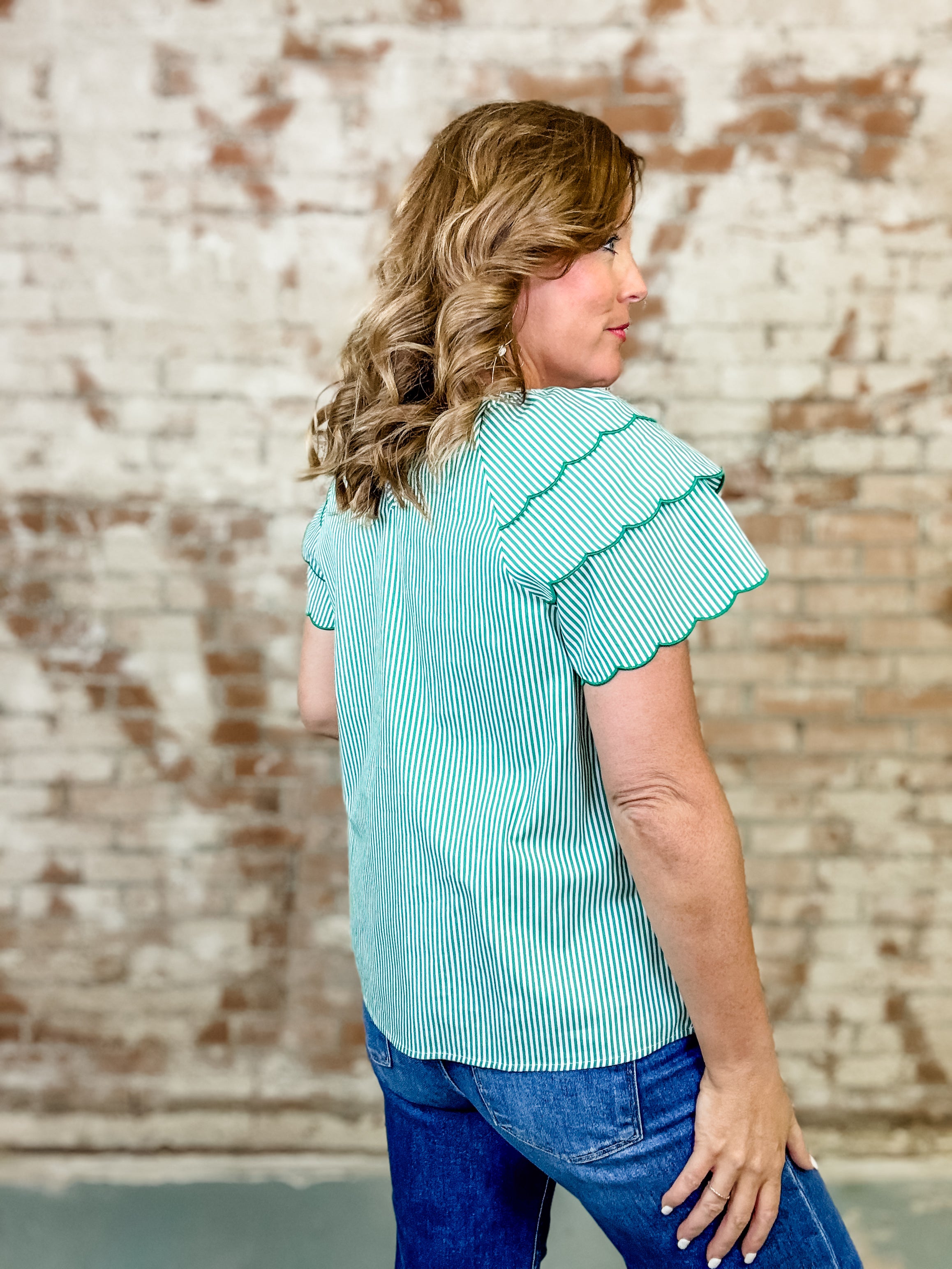 Abigail Scallop Sleeve Top