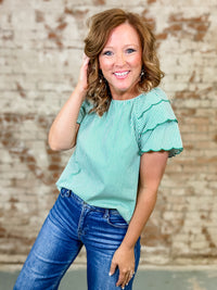 Abigail Scallop Sleeve Top