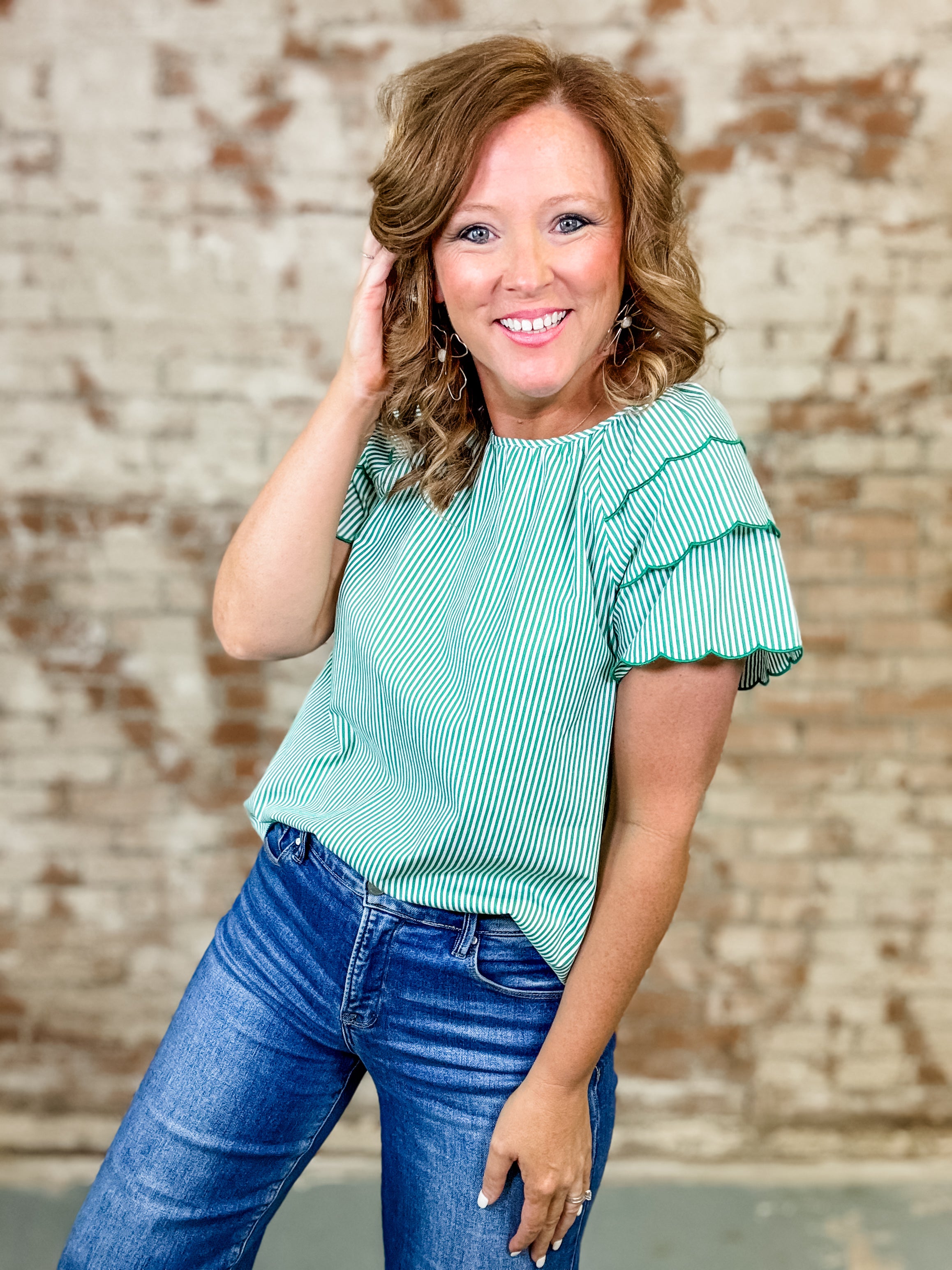 Abigail Scallop Sleeve Top