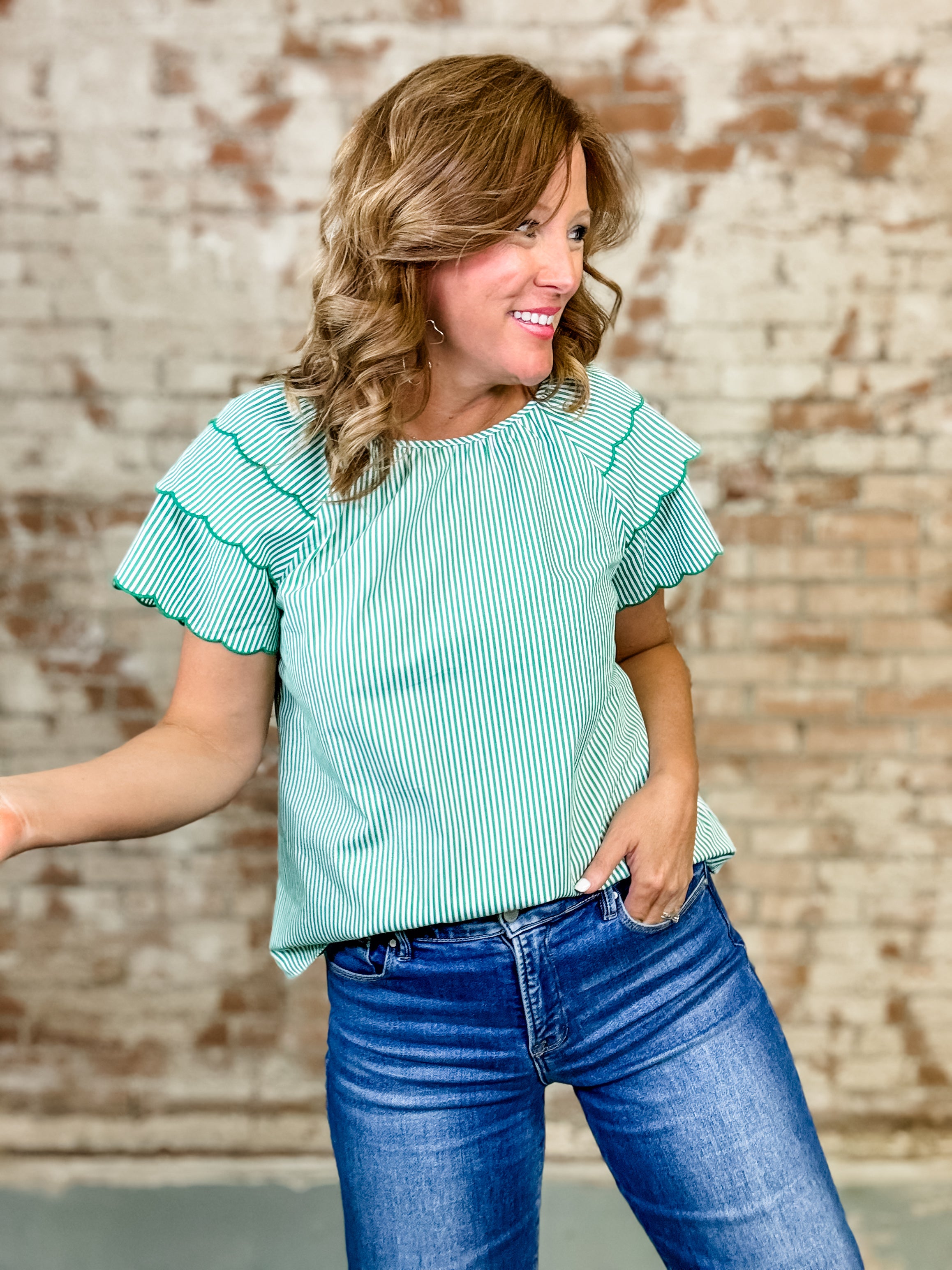 Abigail Scallop Sleeve Top