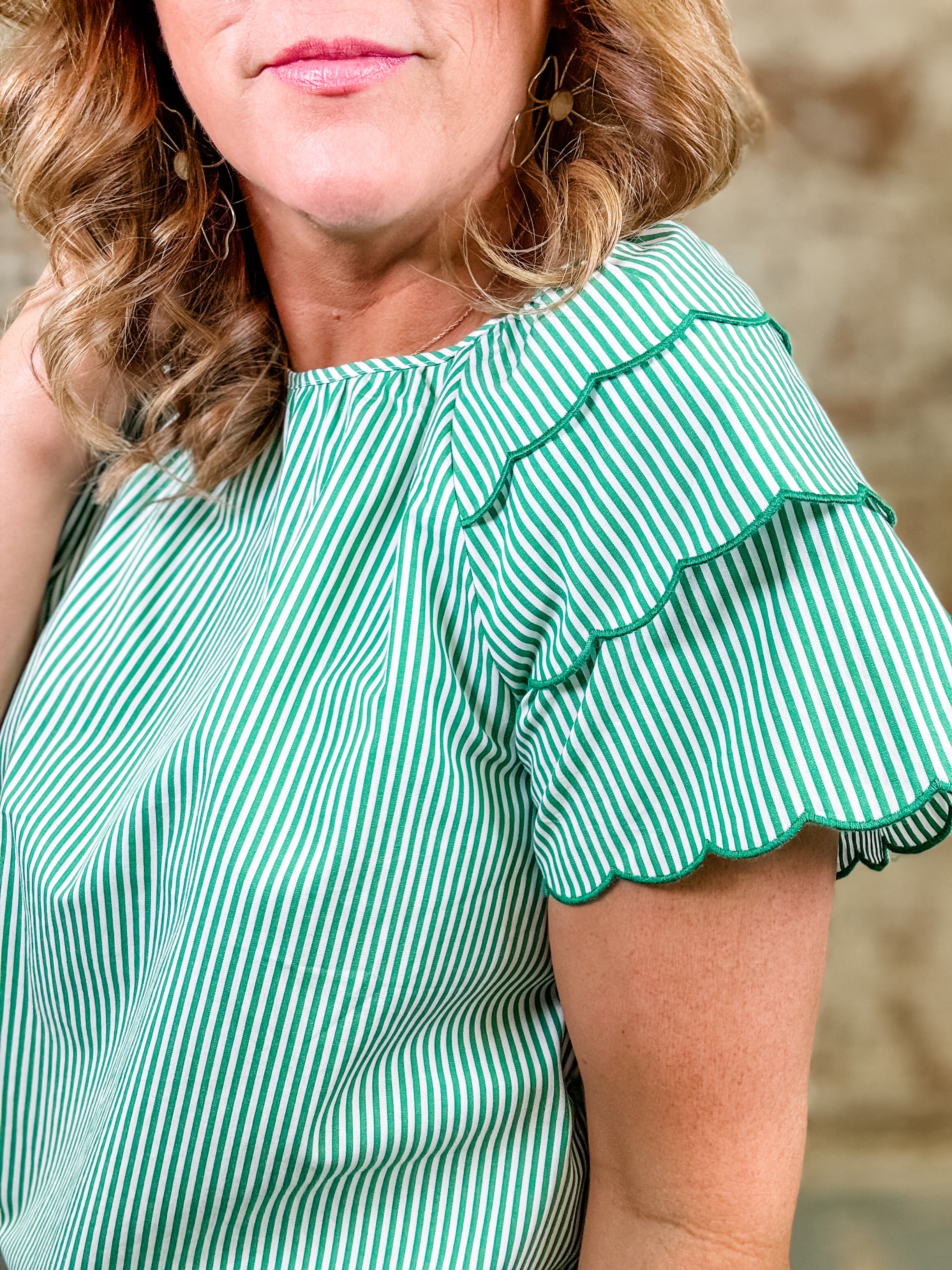 Abigail Scallop Sleeve Top