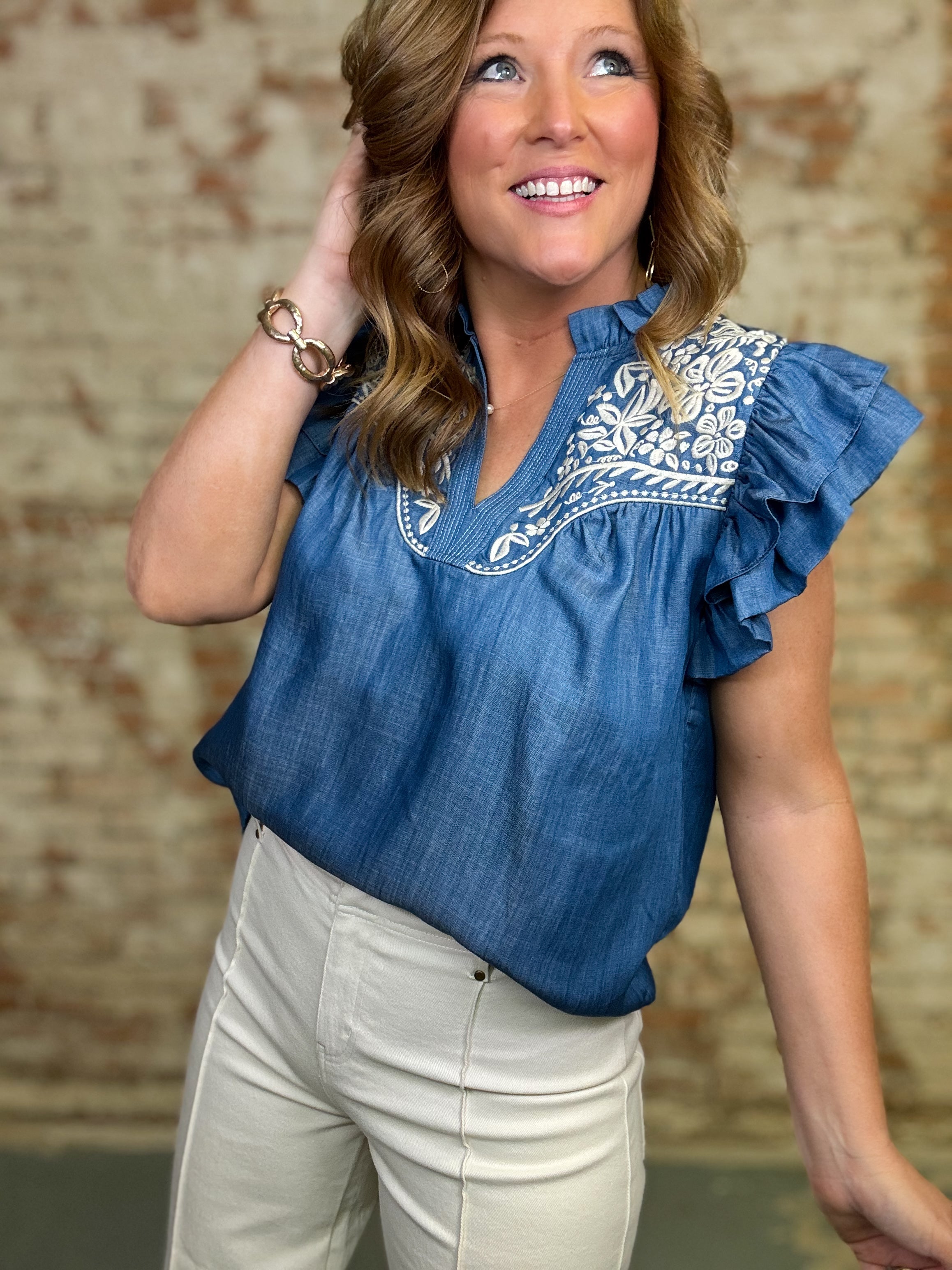 THML Pauline Embroidered Top