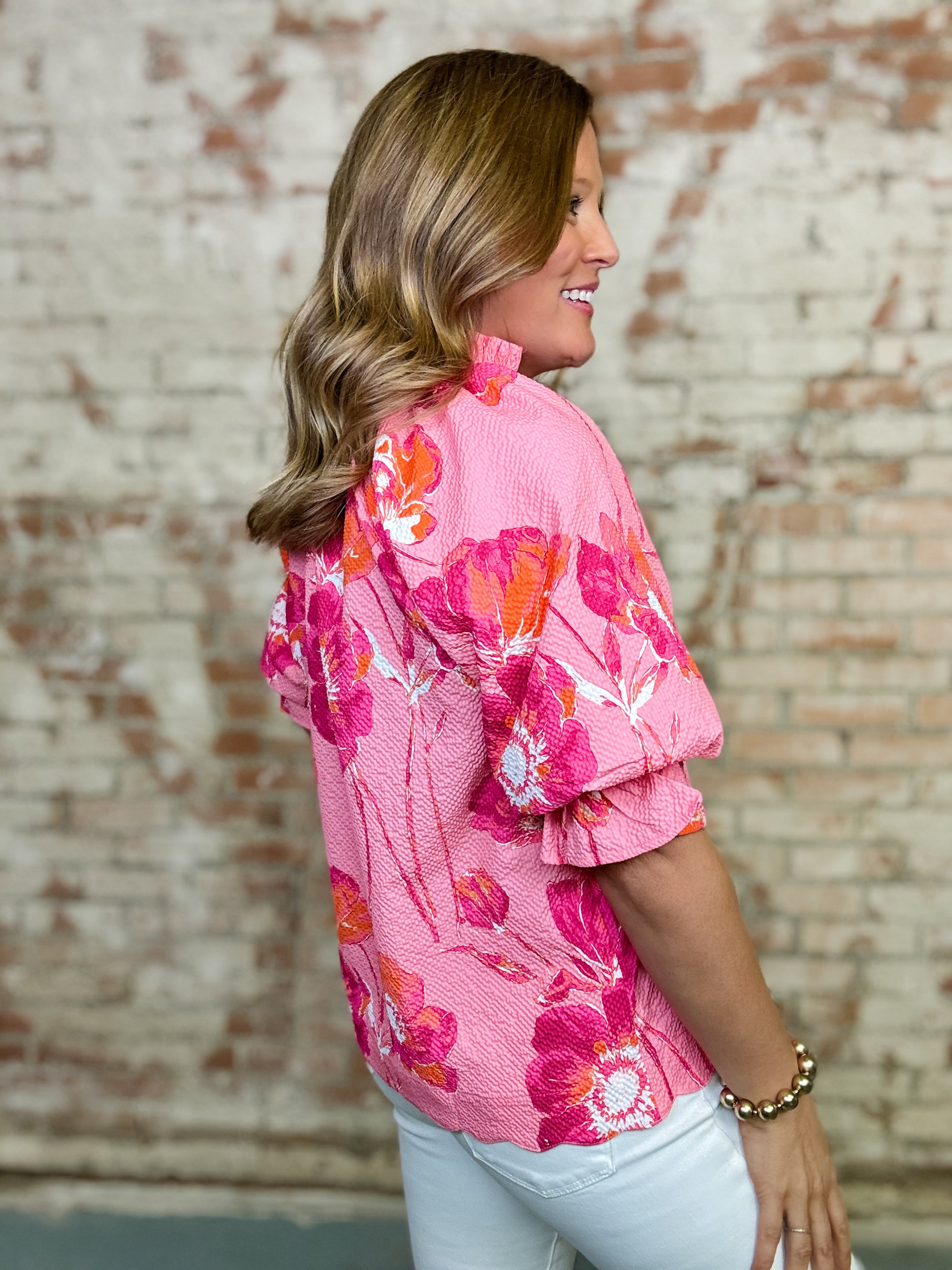 Marlie Floral Textured Top
