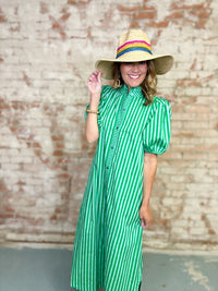 Chelsie Striped Midi Dress