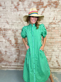Chelsie Striped Midi Dress