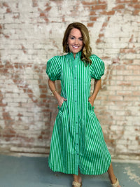 Chelsie Striped Midi Dress