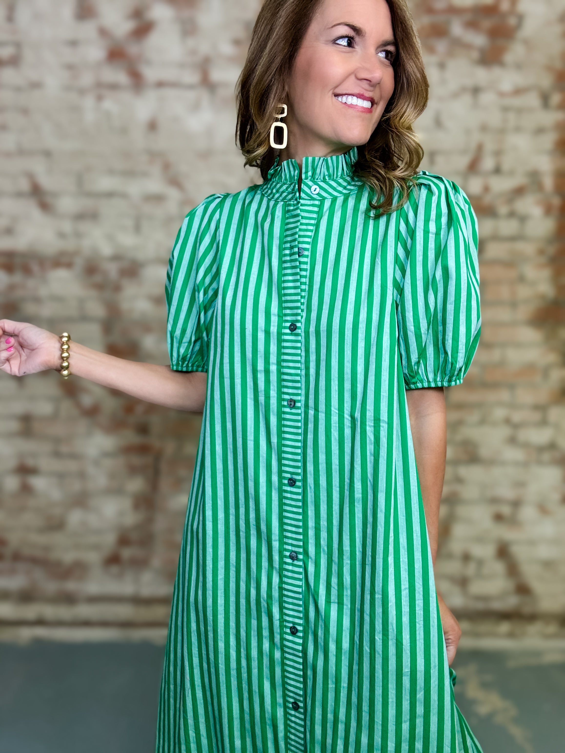 Chelsie Striped Midi Dress
