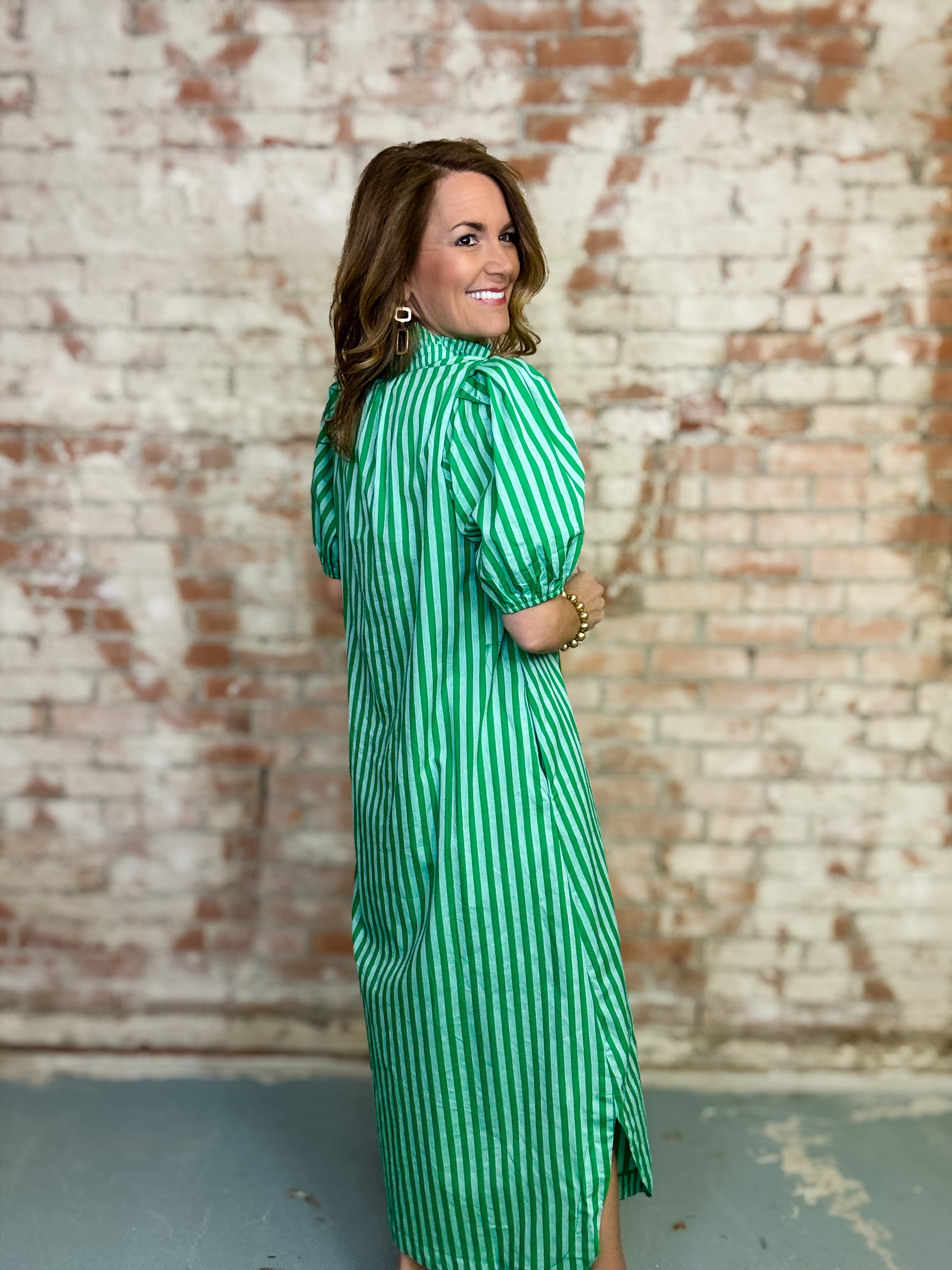 Chelsie Striped Midi Dress