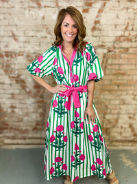 Cecilia Striped Floral Dress