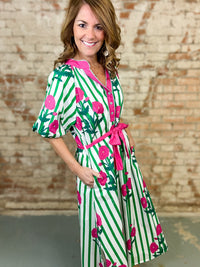 Cecilia Striped Floral Dress