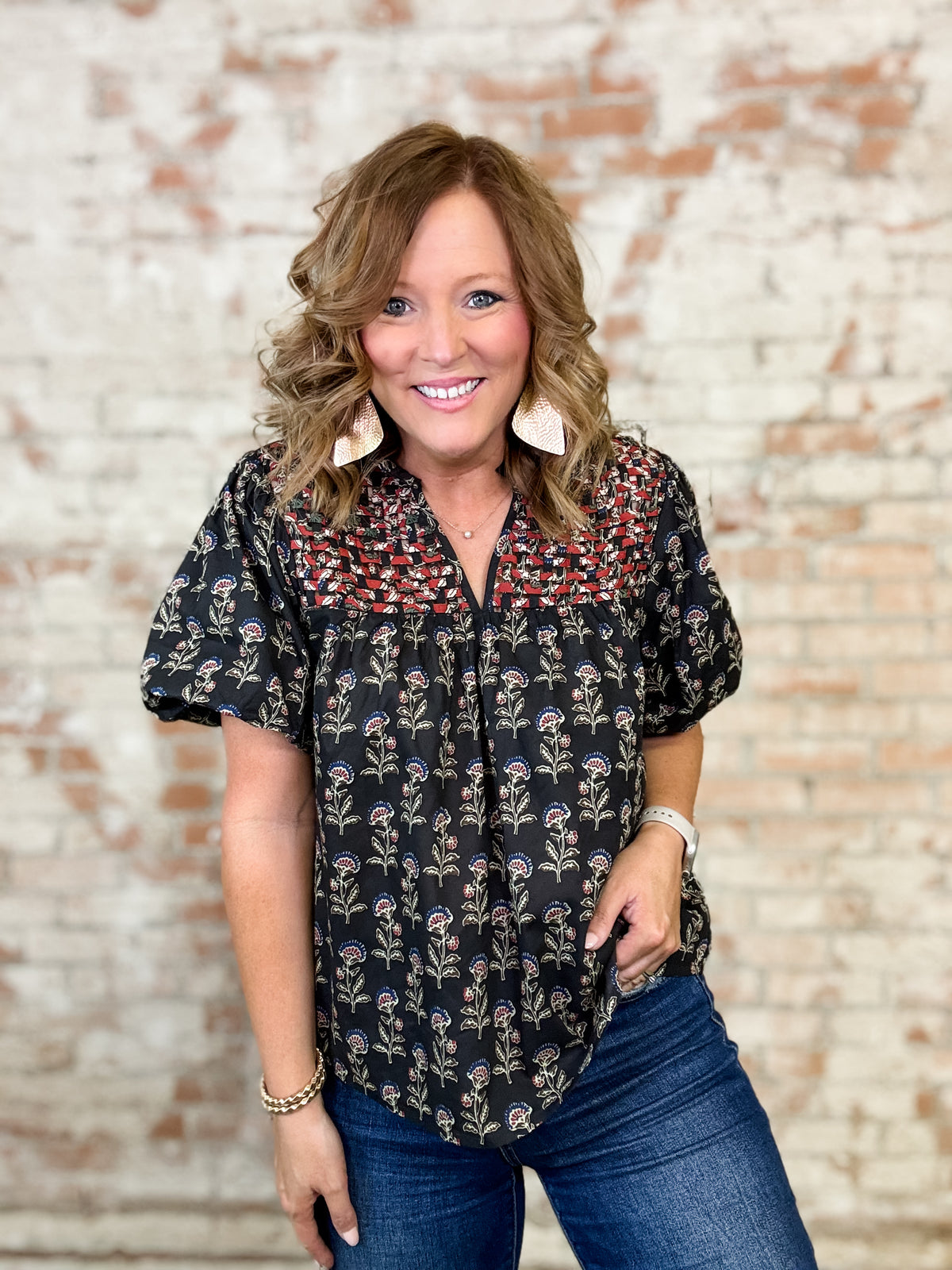 THML AmberLee Puff Sleeve Top