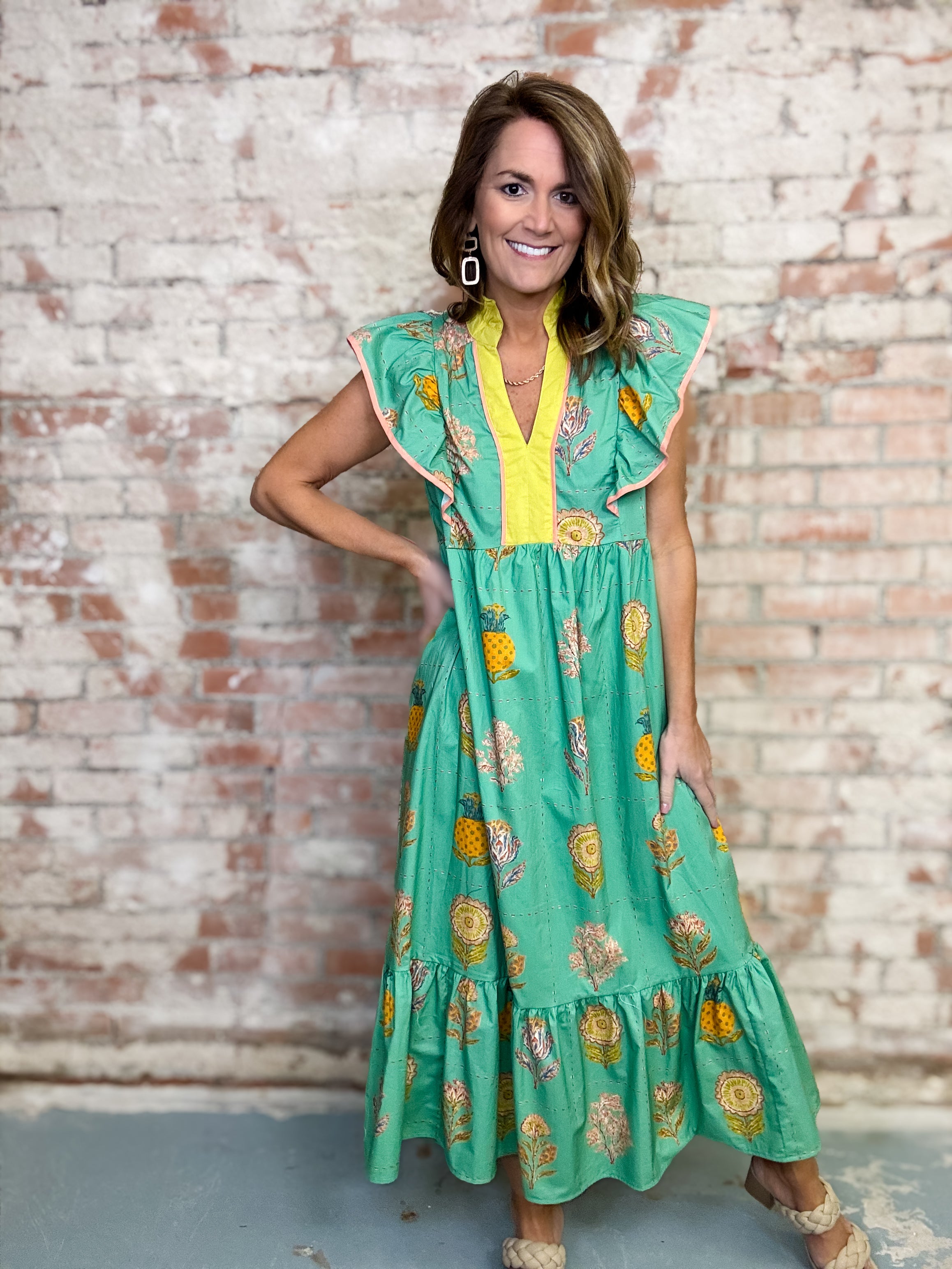 Carly Ruffled Sleeve Dress