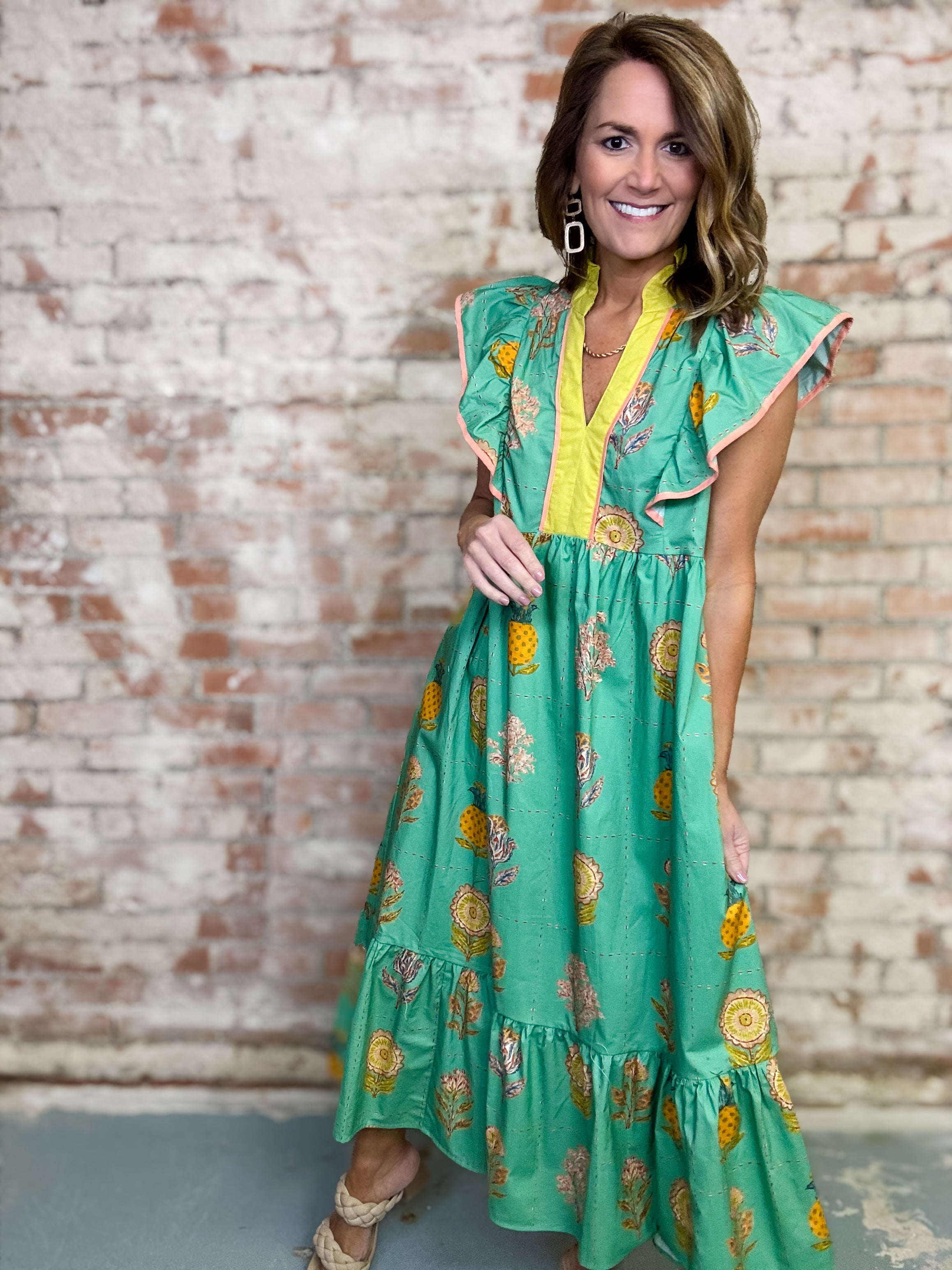 Carly Ruffled Sleeve Dress