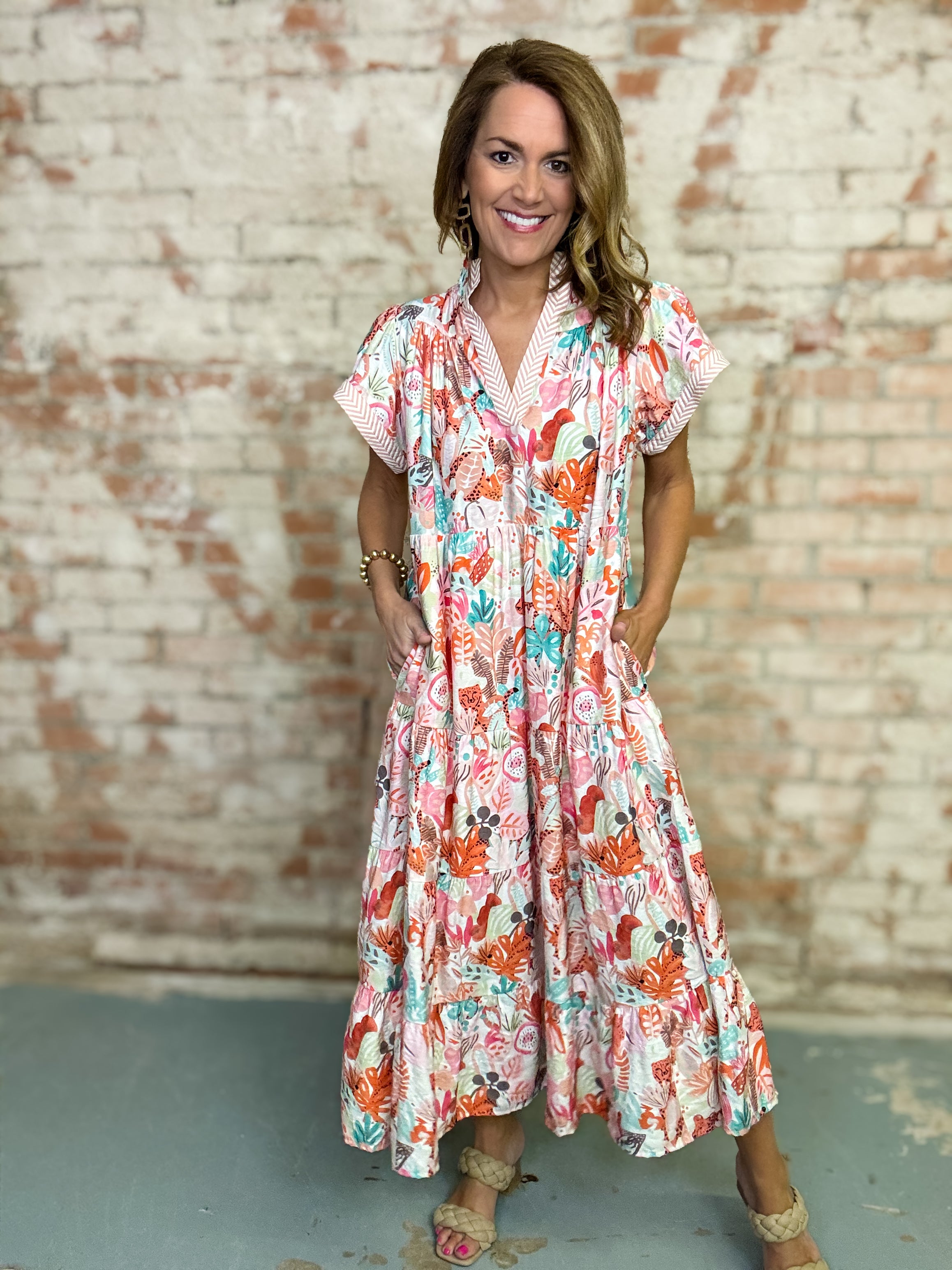 Thelma Tropical Print Dress