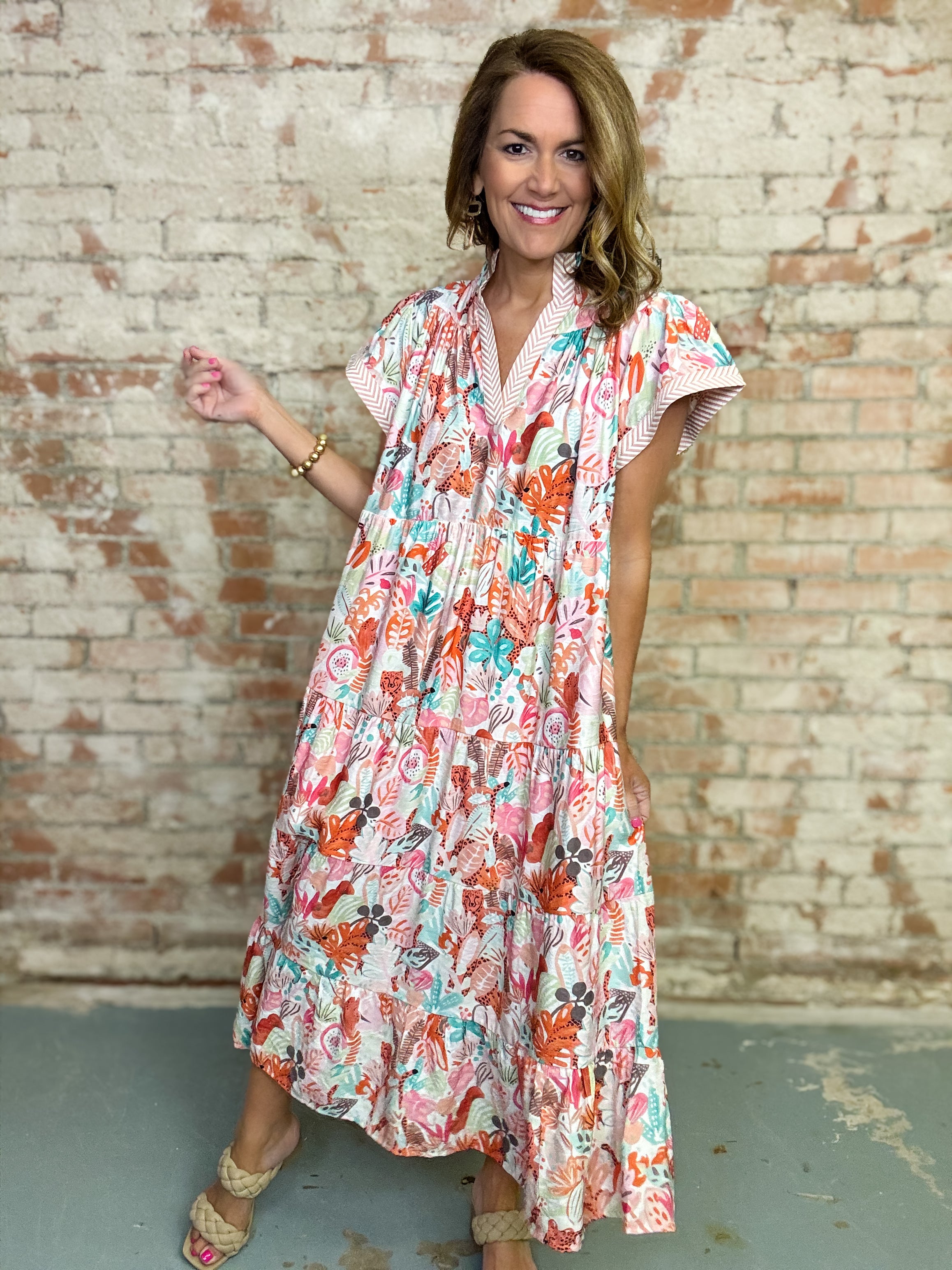 Thelma Tropical Print Dress