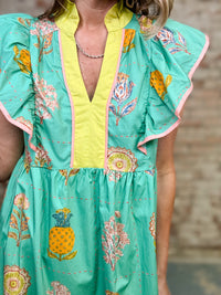 Carly Ruffled Sleeve Dress