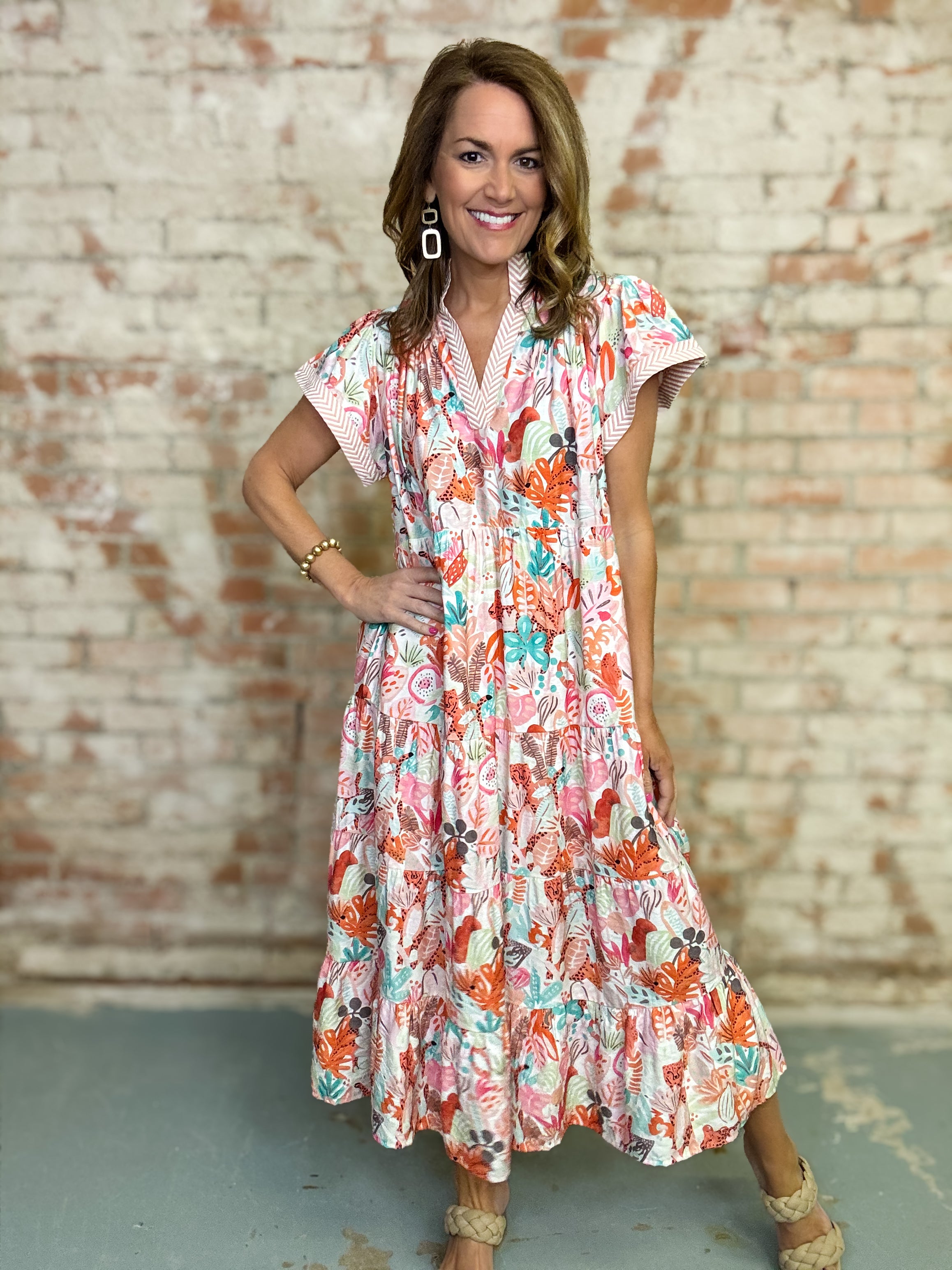 Thelma Tropical Print Dress
