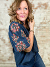 THML Joy Embroidered Sleeve Top