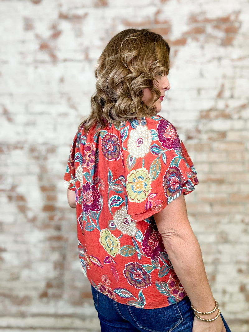 THML Sidney Floral Print Top