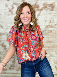 THML Sidney Floral Print Top