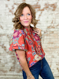 THML Sidney Floral Print Top