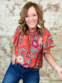THML Sidney Floral Print Top